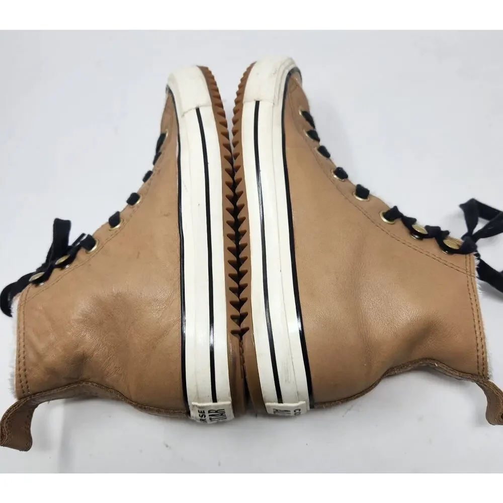 Converse All Star Sherpa Lined Leather Hiker Shoe 162479C Sz Men’s 7 Women’s 9